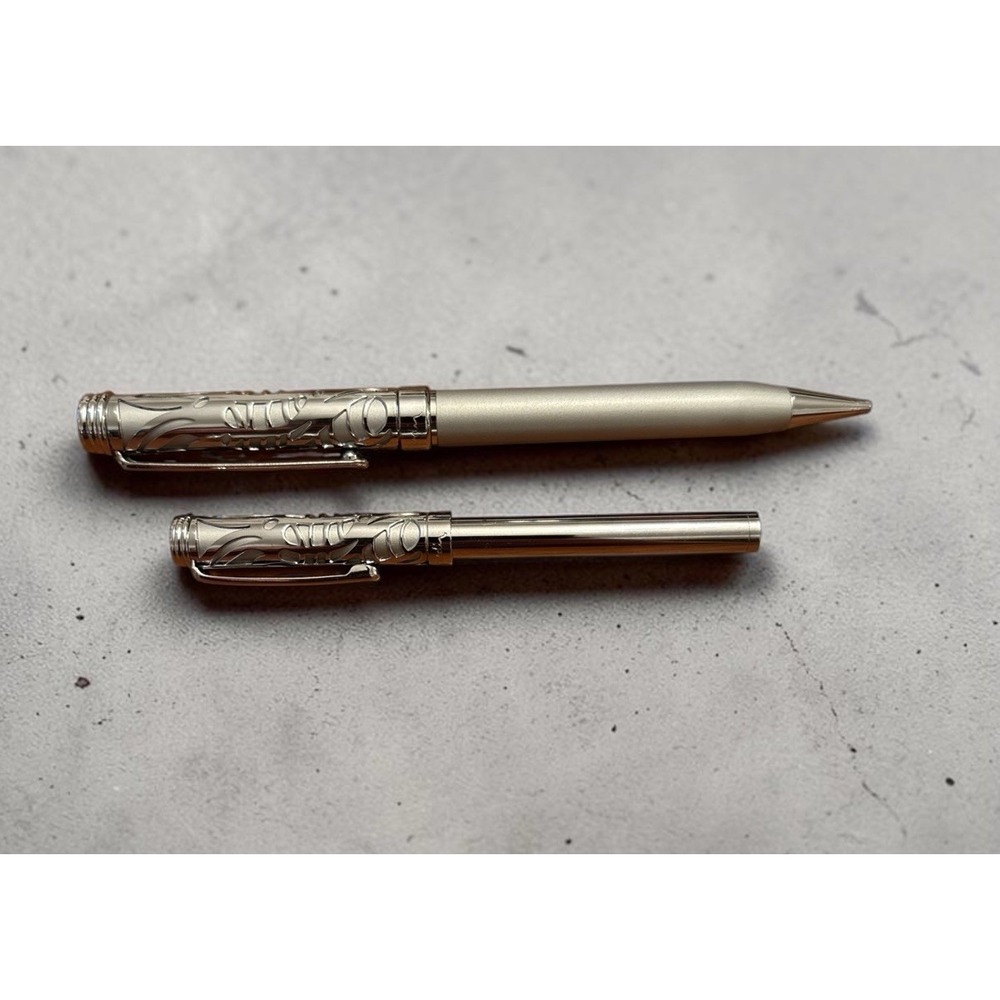 Pierre Cardin Chrome Fillagree pen and pencil